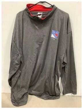 NHL New York Rangers Half Zip Hoodie Size 2XL Gray USED